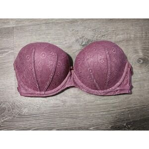 Victoria's Secret Very Sexy Multi-Way Strapless Bra 32DD E70 Lace Pink NO STRAPS